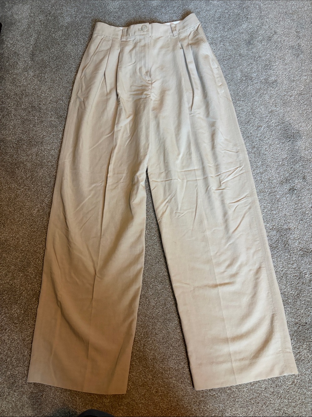 Club Monaco Cream Wide-Leg Trousers size 4
